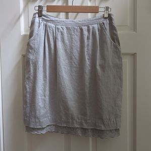 Odille grey linen pencil skirt, 8